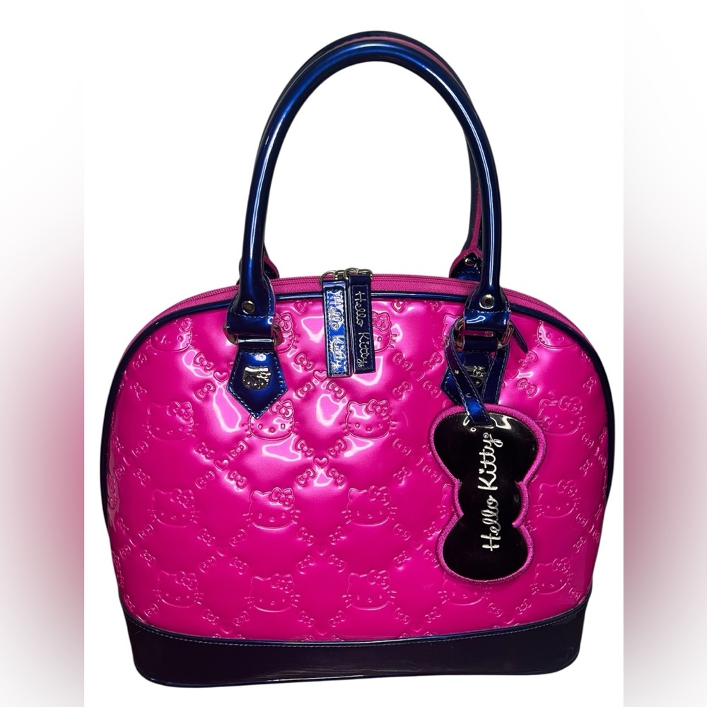 Large Size Hello Kitty Pink and Blue Satchel w/ Embossed Design